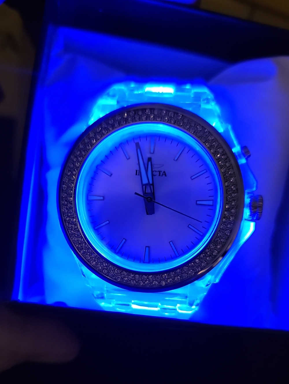 Invicta Celestial Light Up Ladys Watch 70306 Silver Rhinestone 45mm Unisex VIDEO - Picture 4 of 15